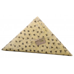 Tissu en cire d'abeilles, motif abeilles (grand) 53 x 53cm