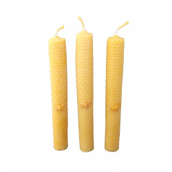 3 Bougies en cire d'abeille biologique